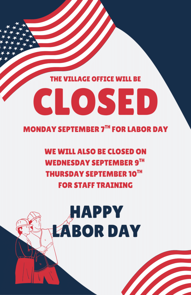 Closed for Labor Day Training 2026 - Village of Trempealeau